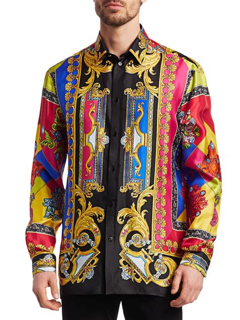 mens versace inspired shirts|Versace long sleeve shirt men.